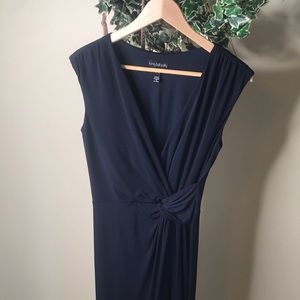 Ruched Navy Maxi Dress